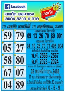 เลขดังสลาก5ภาค